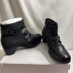 Romika By Josef Seibel Womens  Black Leather Boot Zip Up size EU37 US 6-6.5